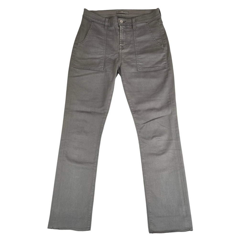 7 For All Mankind Cargo Pant Women 25 Olive Green Excellent Released Hem Utility